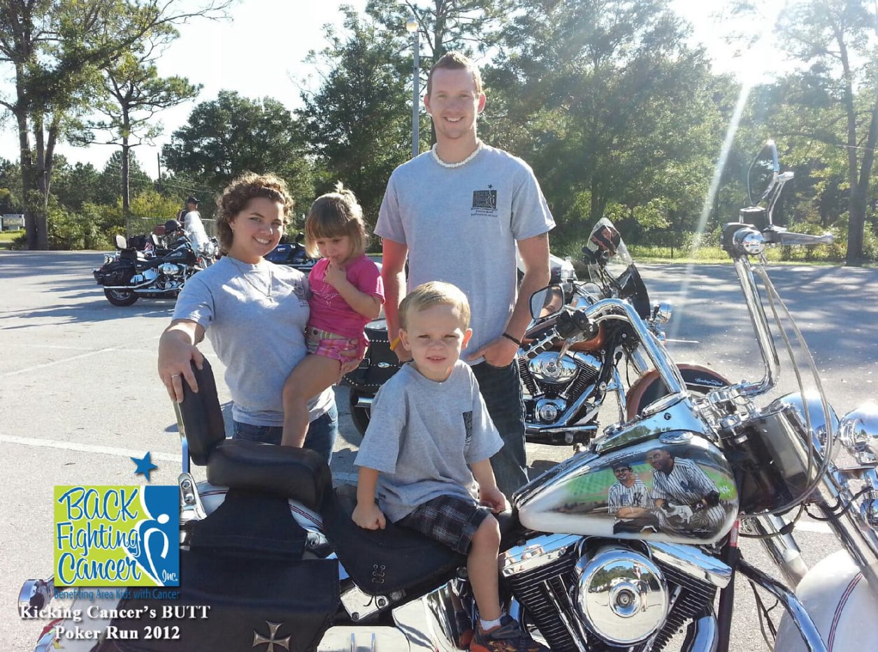The BACK Fighting Cancer Children from Kicking Cancer's Butt Poker Run event in 2012