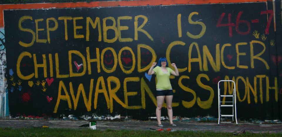 September is Childhood Cancer Awareness Month UF Wall Painting